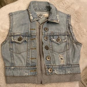 Vintage Cropped Jean Vest